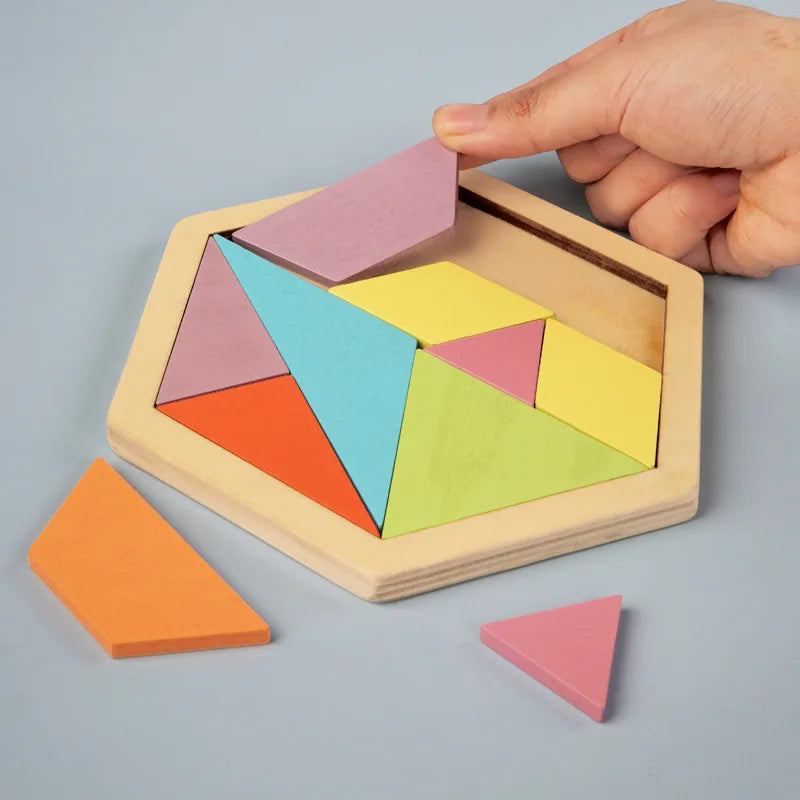 3D Hexagonal Wooden Puzzles Educational Toys