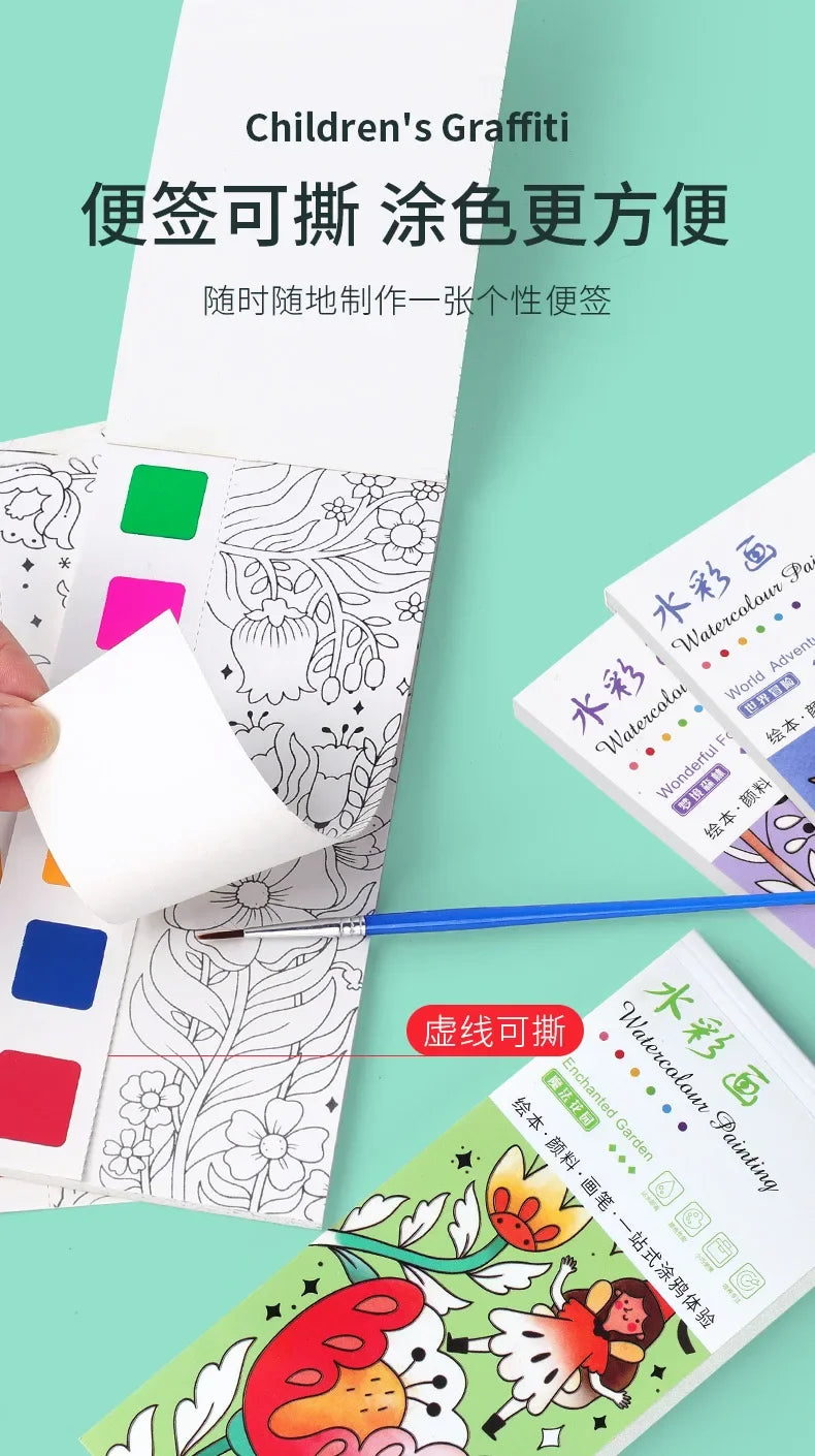 12PCS Kids' Magic Water Painting Book Set
