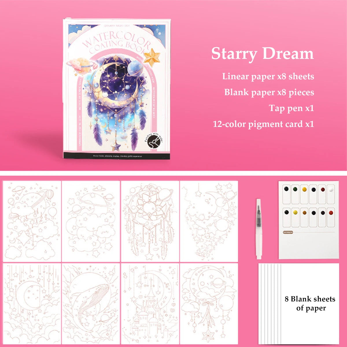 Kids Watercolor Coloring Book Educational Art