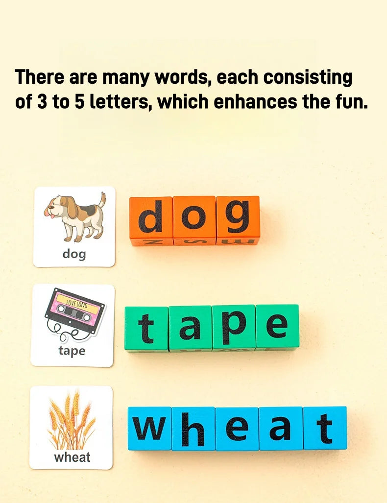 Children's English Card Montessori Wooden