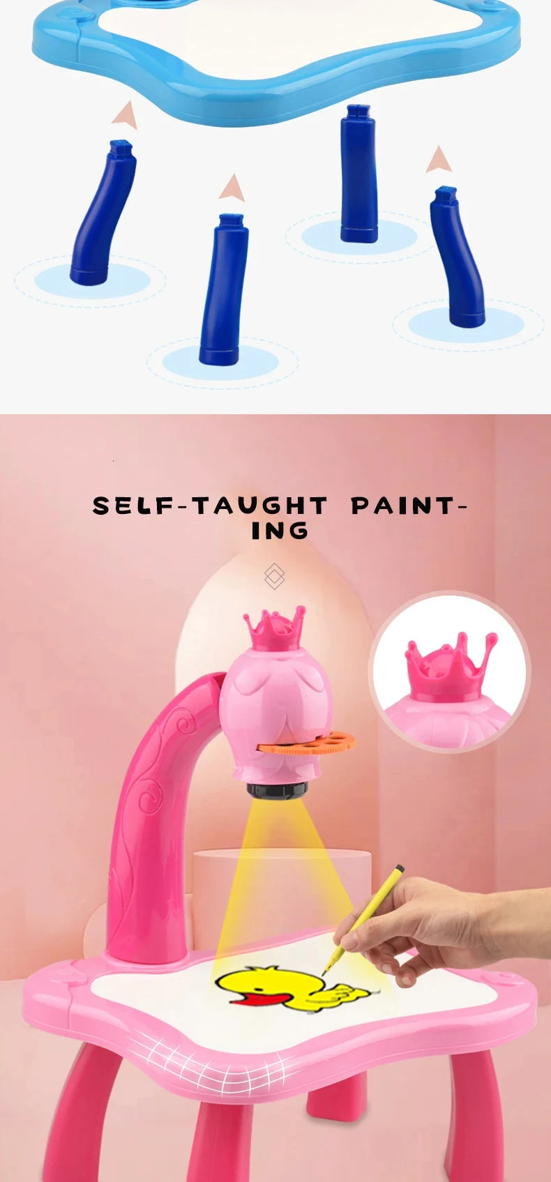 Children LED Projector Art Painting Table Toys