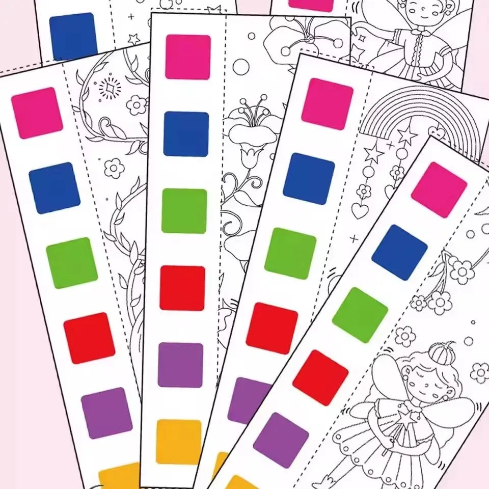 Portable 12 Sheets Kids Watercolor Painting Book Set
