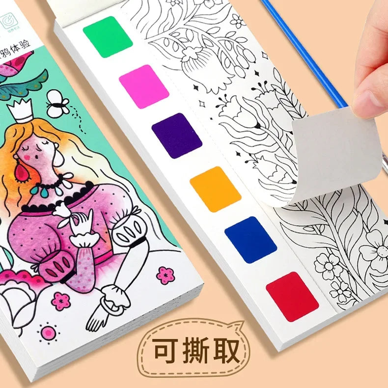 12PCS Kids' Magic Water Painting Book Set