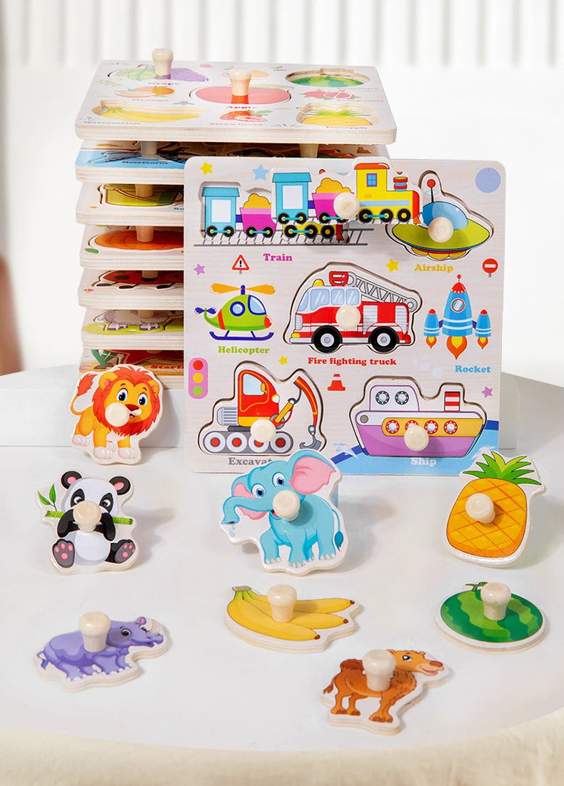 Wooden Puzzle Montessori Toys for Kids Cartoon