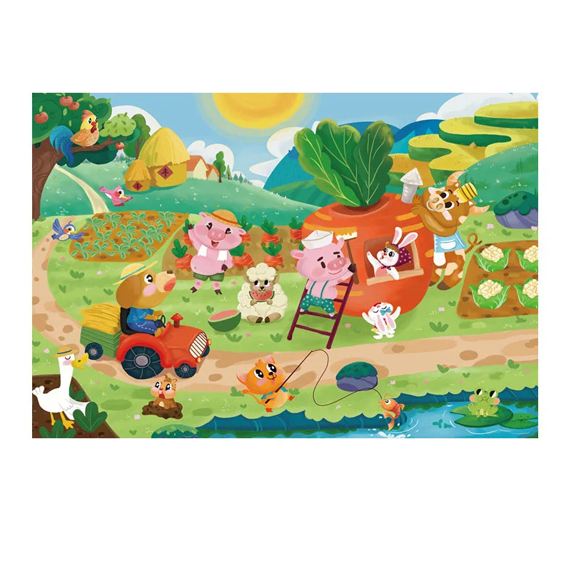 36pcs Carrying Jigsaw Puzzle Children Paper