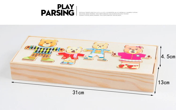 Montessori Little Bear Change Clothes Kids Early
