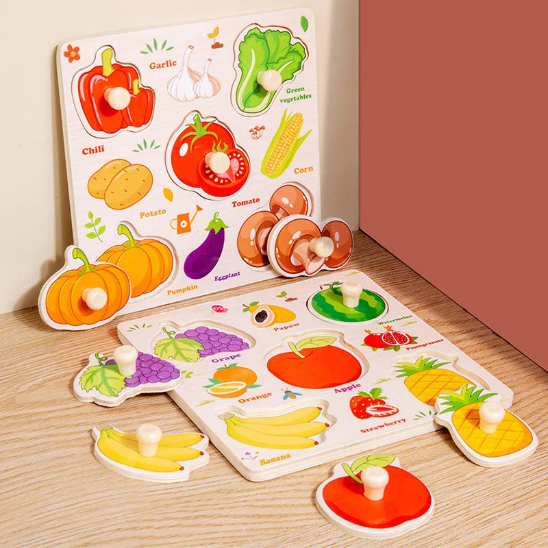 Montessori Baby Toys Wooden 3d Puzzle Cartoon