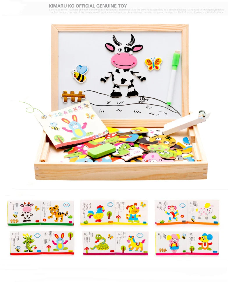 Wooden Multifunction Children Animal Puzzle