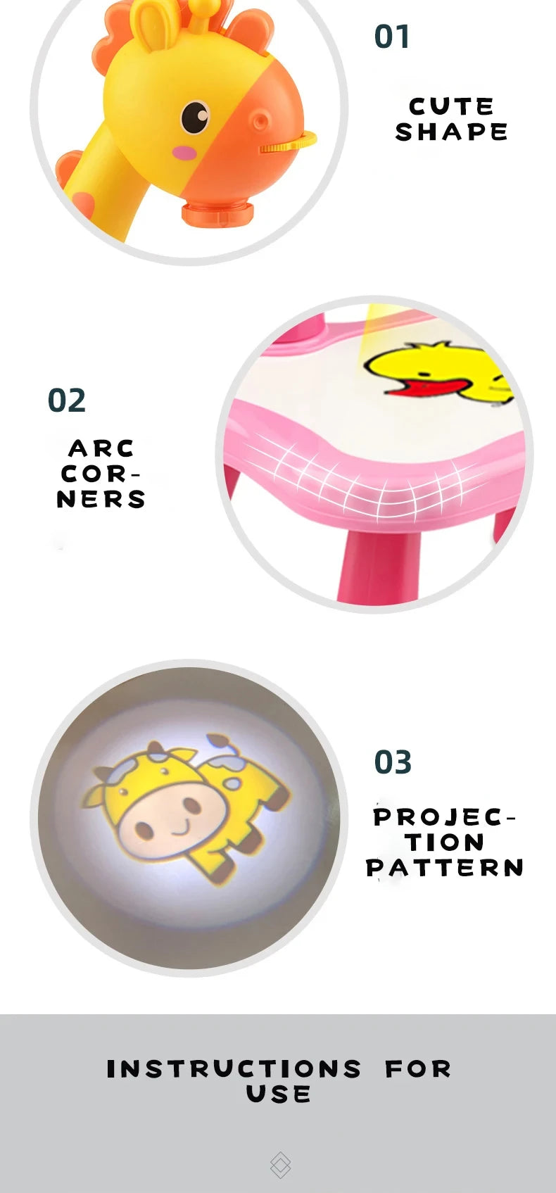 Children LED Projector Art Painting Table Toys
