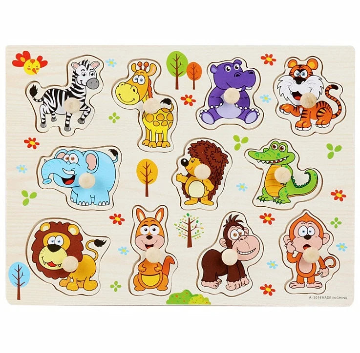 30cm Baby Toys Montessori Wooden Puzzle
