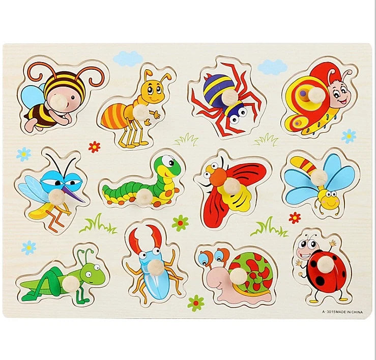 30cm Baby Toys Montessori Wooden Puzzle