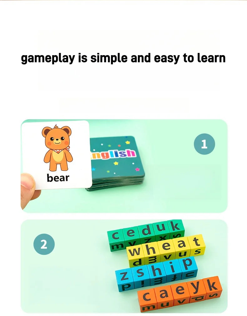 Children's English Card Montessori Wooden