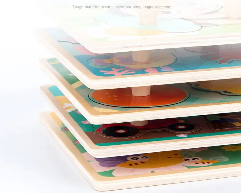 Baby Toys Montessori Wooden Puzzles Children