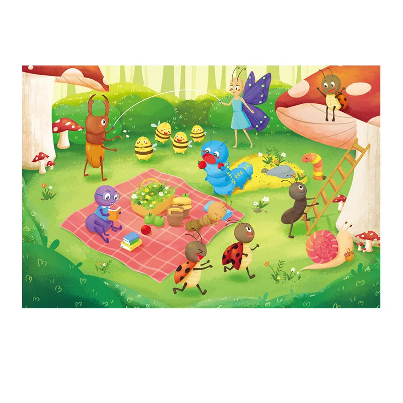 36pcs Carrying Jigsaw Puzzle Children Paper