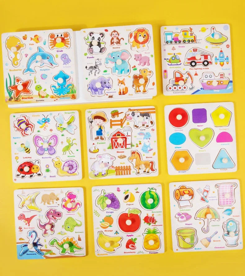 Wooden Puzzle Montessori Toys for Kids Cartoon