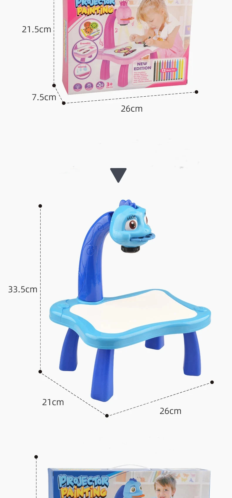 Children LED Projector Art Painting Table Toys