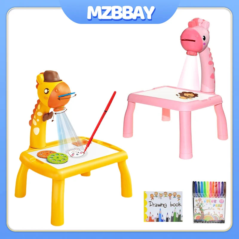 Children LED Projector Art Painting Table Toys
