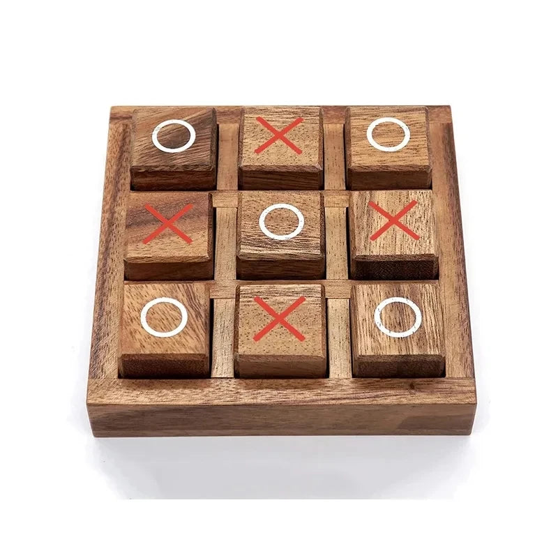 Wooden Tic Tac Toe Board Game XO Chess