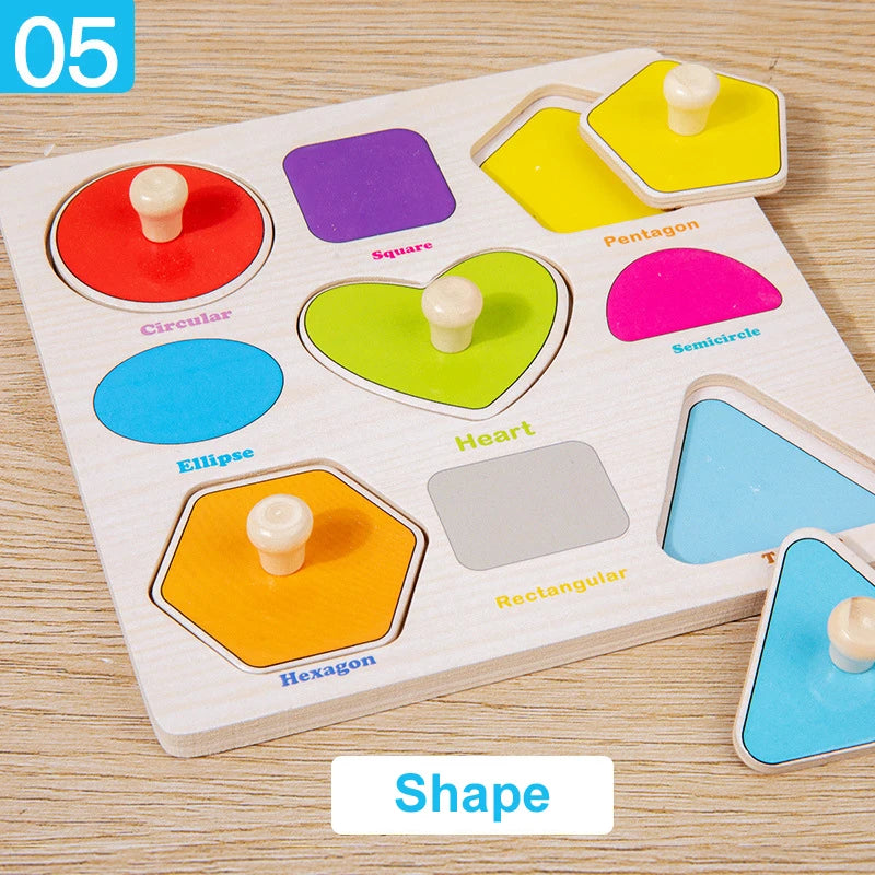 Montessori Baby Toys Wooden 3d Puzzle Cartoon