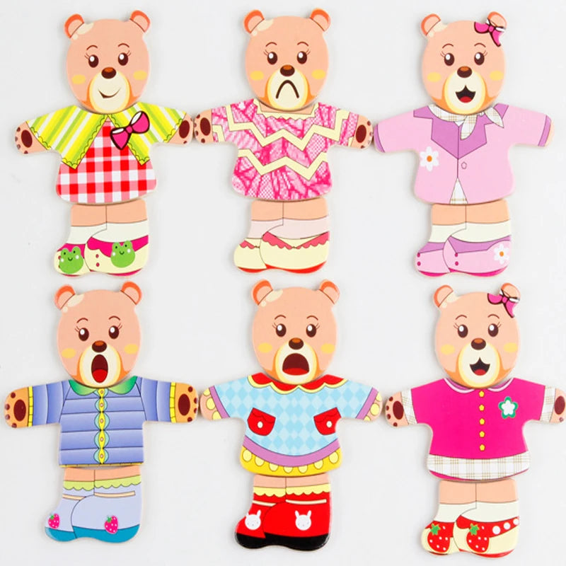 Montessori Little Bear Change Clothes Kids Early