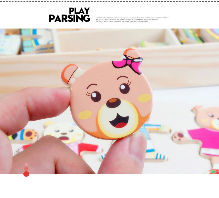 Montessori Little Bear Change Clothes Kids Early