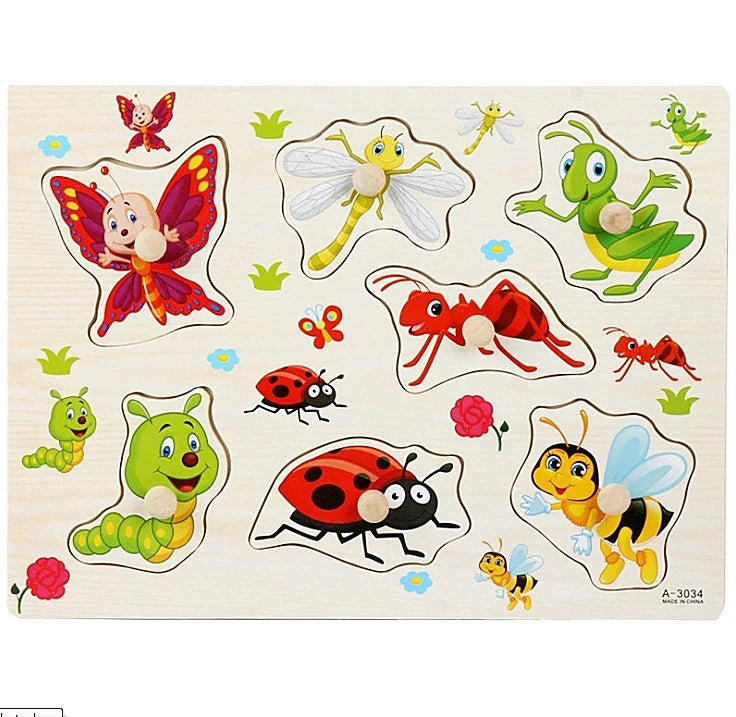 30cm Baby Toys Montessori Wooden Puzzle