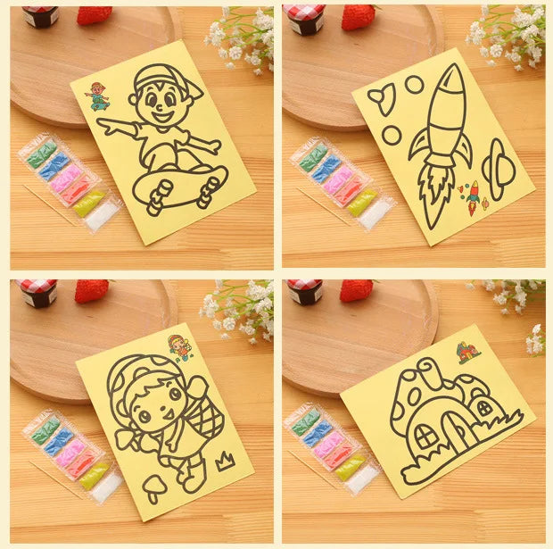 10Pcs Children Drawing Toys  Sand Painting