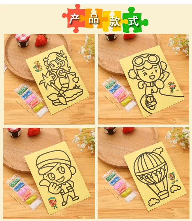 10Pcs Children Drawing Toys  Sand Painting