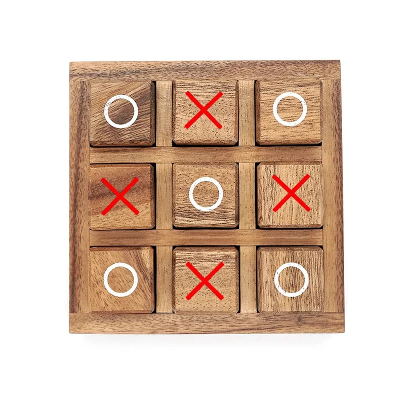 Wooden Tic Tac Toe Board Game XO Chess