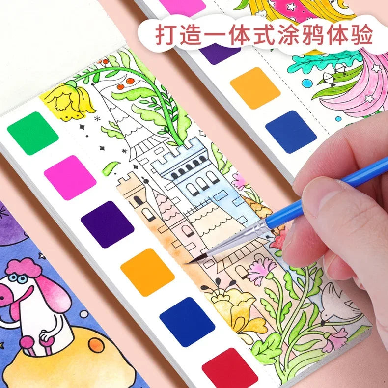 12PCS Kids' Magic Water Painting Book Set