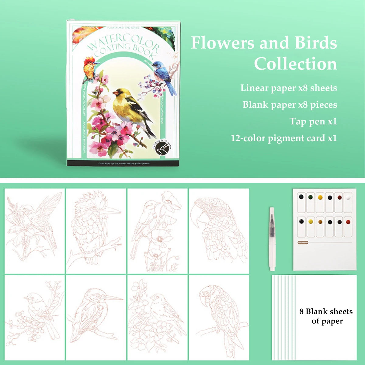 Kids Watercolor Coloring Book Educational Art