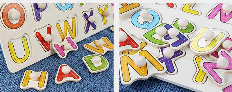30cm Baby Toys Montessori Wooden Puzzle