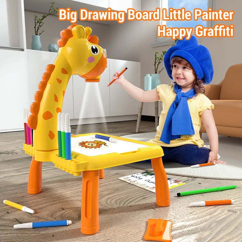 Children LED Projector Art Painting Table Toys