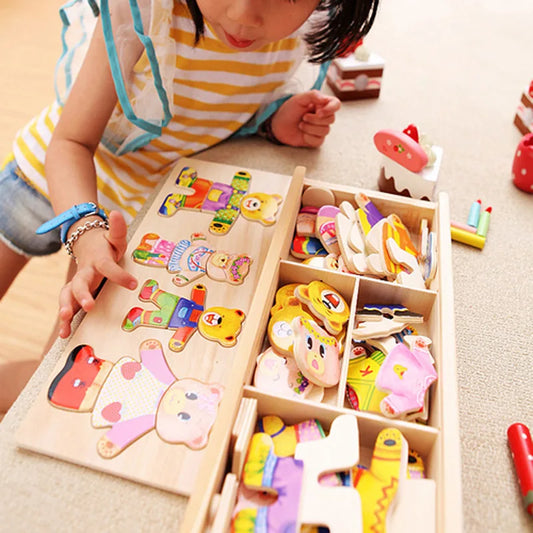 Montessori Little Bear Change Clothes Kids Early
