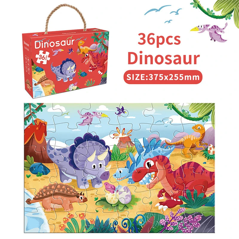 36pcs Carrying Jigsaw Puzzle Children Paper