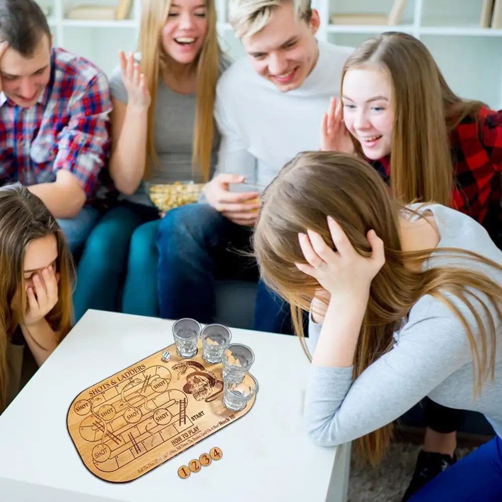 Shots & Ladders Drinking Game Wooden Snake