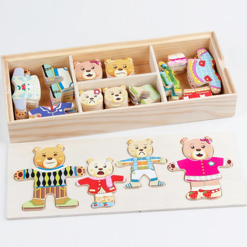 Montessori Little Bear Change Clothes Kids Early