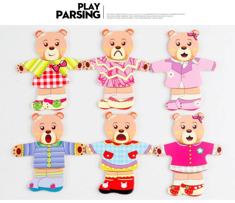 Montessori Little Bear Change Clothes Kids Early