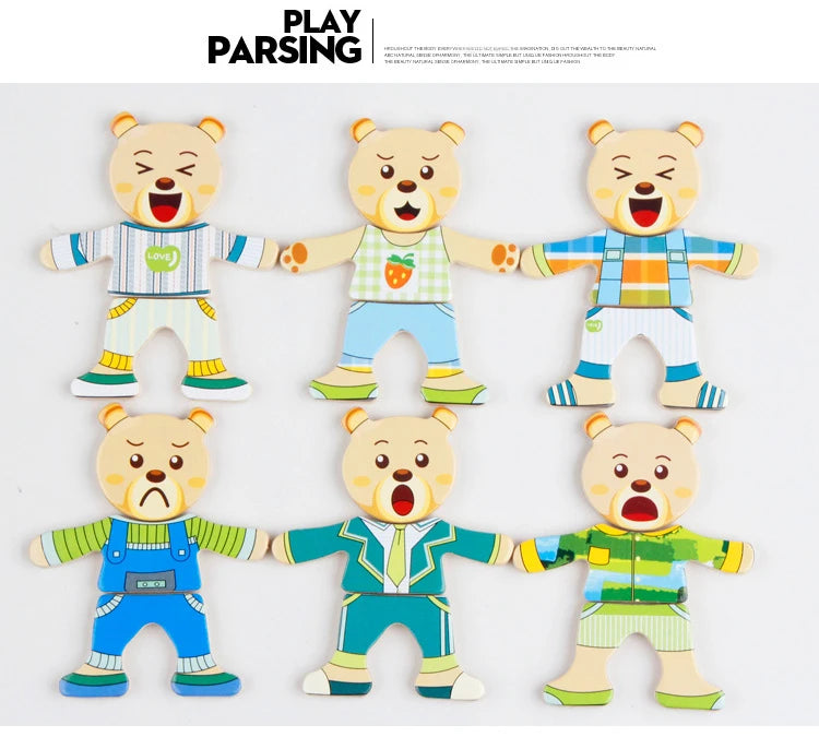 Montessori Little Bear Change Clothes Kids Early