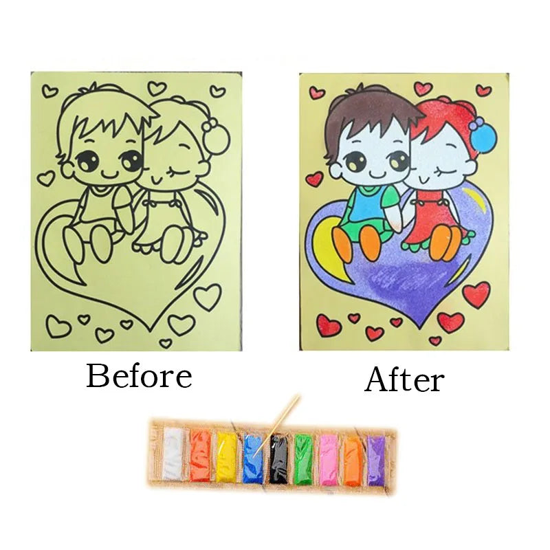 10Pcs Children Drawing Toys  Sand Painting