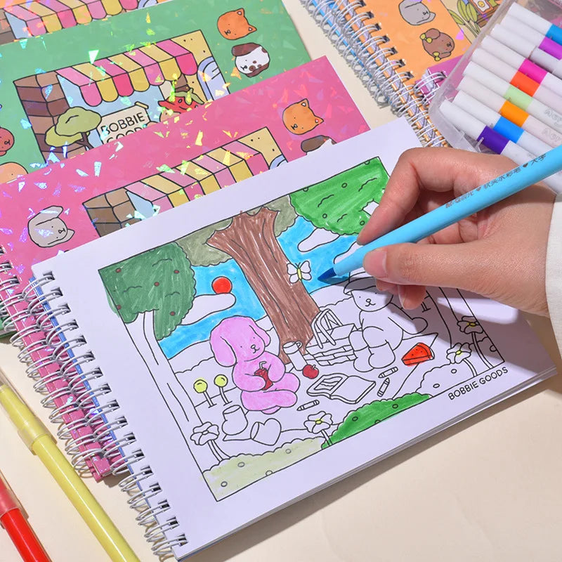 Cute Animal Character Coloring Book Kids