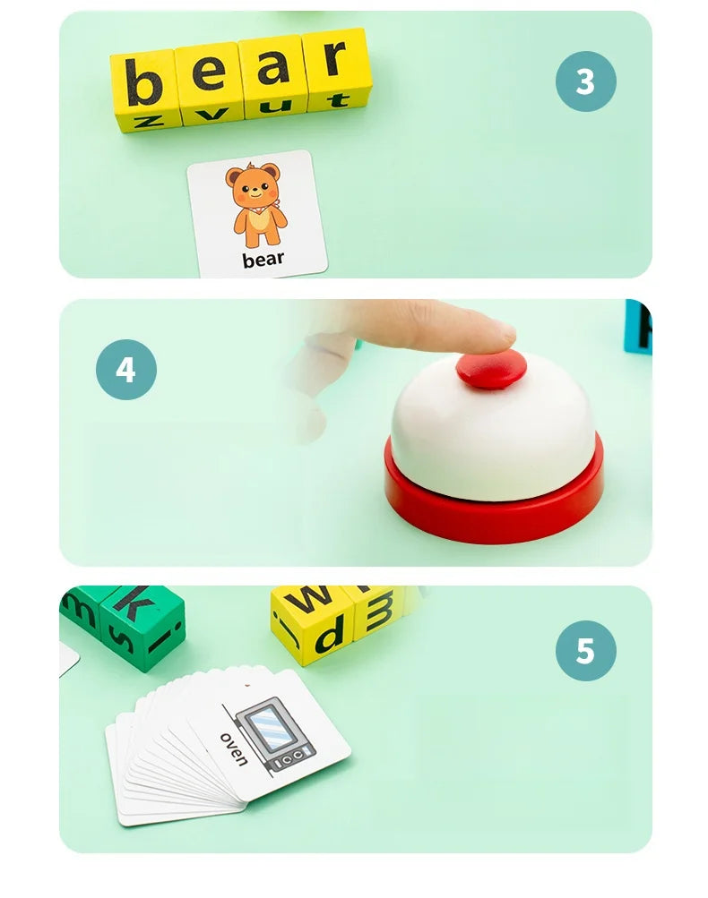 Children's English Card Montessori Wooden