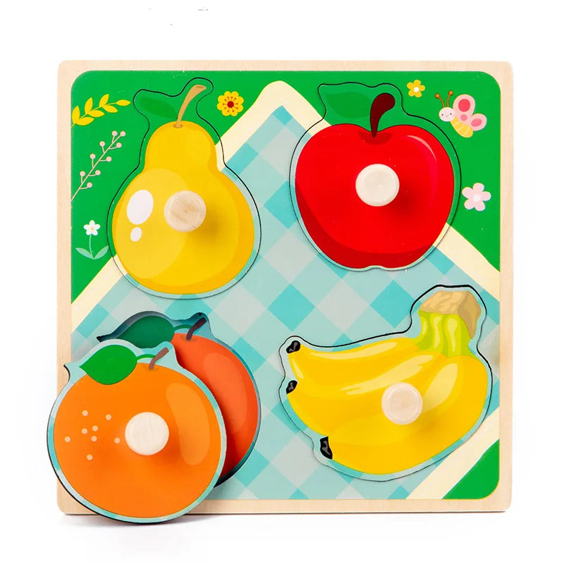 Baby Toys Montessori Wooden Puzzles Children