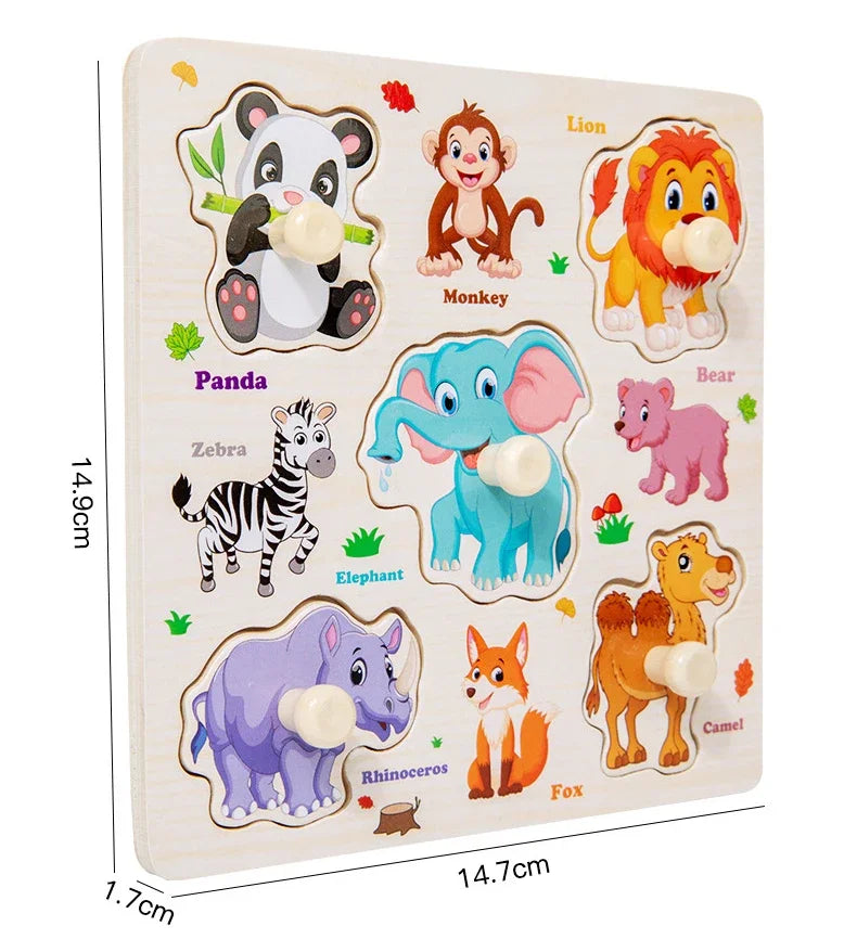 Wooden Puzzle Montessori Toys for Kids Cartoon