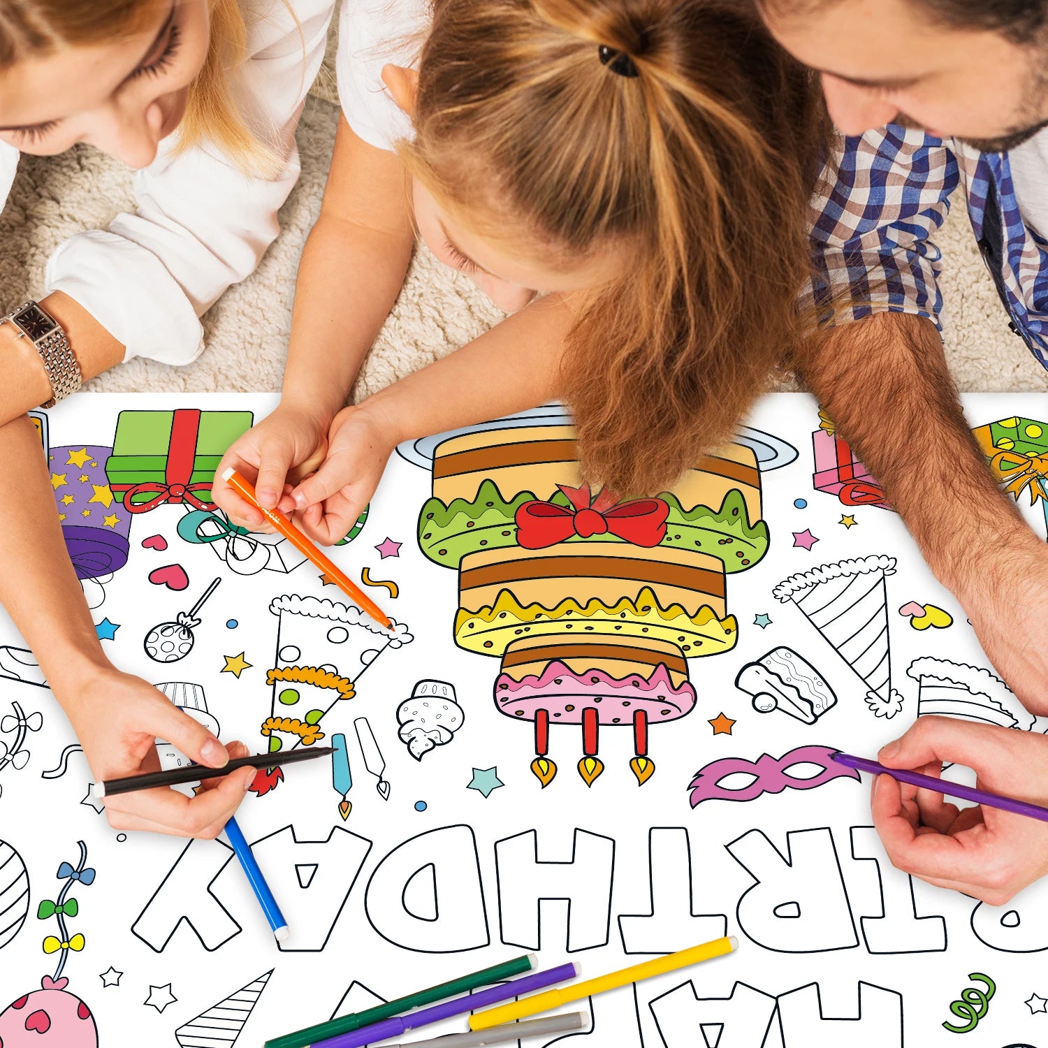 Large Children Drawing DIY Birthday Sticky