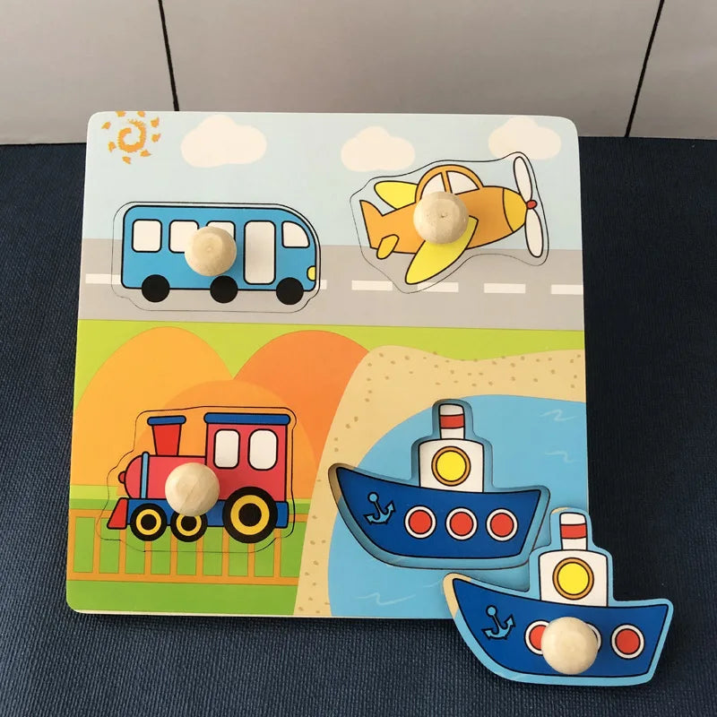 Baby Toys Montessori Wooden Puzzles Children
