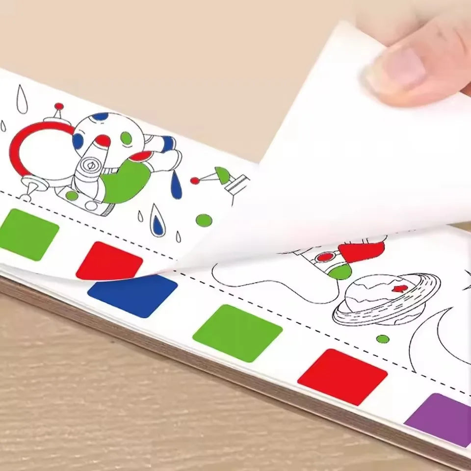 Portable 12 Sheets Kids Watercolor Painting Book Set